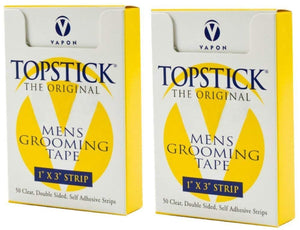 Topstick Clear Hairpiece Tape 1" x 3" - 2PK